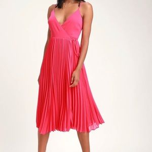 Lulus hot pink wrap dress